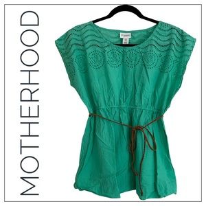 Motherhood Eyelet Maternity Top With Leather Belt